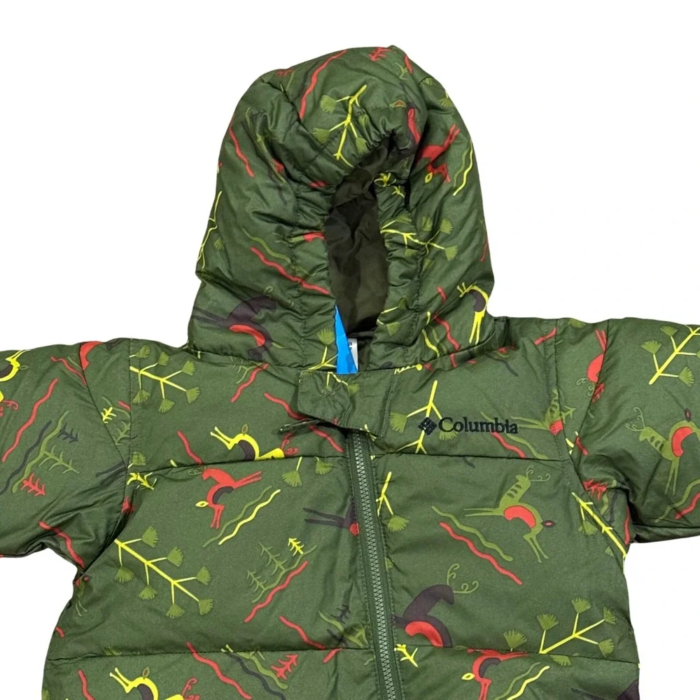 Columbia Snuggly Bunny Bunting Green Outdoor Print Snowsuit Infant 6 Months NWT
